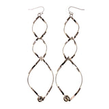 Silver-Tone Metal Dangle-Earrings With Bead Accents #LQE2296