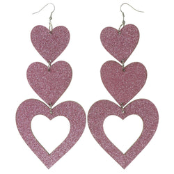 Colorful  Glitter Sparkle Heart Dangle-Earrings #LQE2298