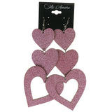 Colorful  Glitter Sparkle Heart Dangle-Earrings #LQE2298