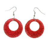 Red & Silver-Tone Colored Acrylic Dangle-Earrings #LQE2301