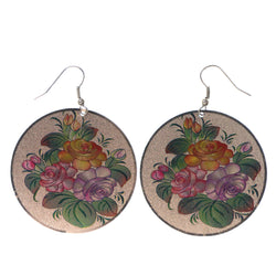 Colorful  Flowers Dangle-Earrings #LQE2302