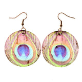 Colorful  Shell Peacock Dangle-Earrings #LQE2309