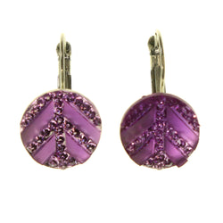 Purple & Silver-Tone Colored Acrylic Dangle-Earrings #LQE2316