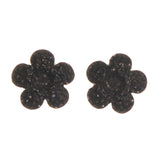 Flowers Stud-Earrings Black Color #LQE2321