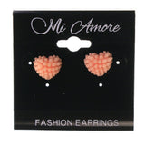 Heart Stud-Earrings Peach Color #LQE2327