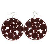 Red & Silver-Tone Colored Metal Dangle-Earrings #LQE2336