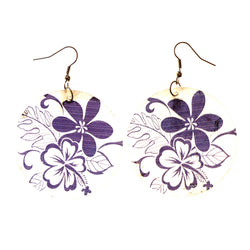 Colorful  Shell Flowers Dangle-Earrings #LQE2343