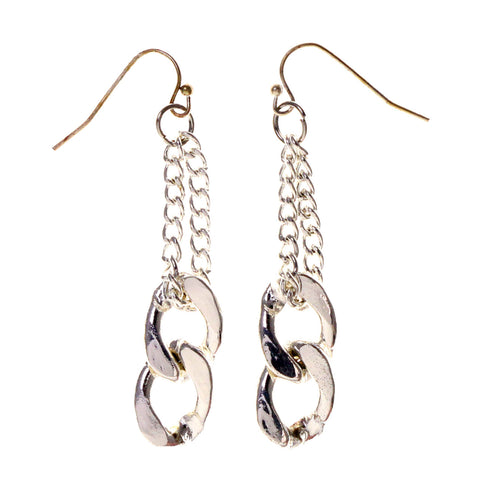 Silver-Tone Metal Dangle-Earrings #LQE2351
