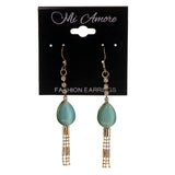 Silver-Tone Metal Dangle-Earrings With Rhinstone Accents #LQE2352