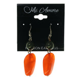 Red & Green Colored Acrylic Dangle-Earrings With Bead Accents #LQE2353
