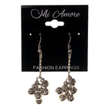 Silver-Tone Metal Dangle-Earrings With Bead Accents #LQE2355