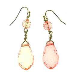 Unique Dangle-Earrings With Bead Accents Orange & Pink Colored #LQE2357