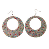 Flower Dangle-Earrings White & Multi Colored #LQE2365