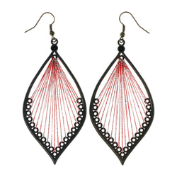 Red & Black Colored Metal Dangle-Earrings #LQE2369