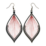 Red & Black Colored Metal Dangle-Earrings #LQE2369