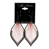 Red & Black Colored Metal Dangle-Earrings #LQE2369