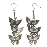 Silver-Tone Metal Dangle-Earrings With Crystal Accents #LQE2376