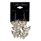 Silver-Tone Metal Dangle-Earrings With Crystal Accents #LQE2376