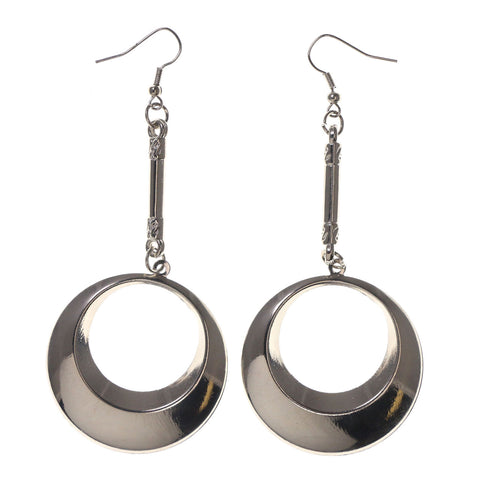 Silver-Tone Metal Dangle-Earrings #LQE2378