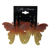 Butterfly Dangle-Earrings Red & Yellow Colored #LQE2392
