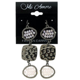 Mi Amore Drop-Dangle-Earrings Silver-Tone/Pink