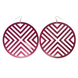 Pink Metal Dangle-Earrings #LQE2400