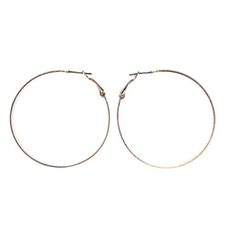 Glitter Sparkle Hoop-Earrings Silver-Tone Color  #LQE2414