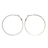 Glitter Sparkle Hoop-Earrings Silver-Tone Color  #LQE2414