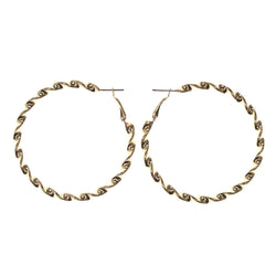 Gold-Tone Metal Hoop-Earrings #LQE2415