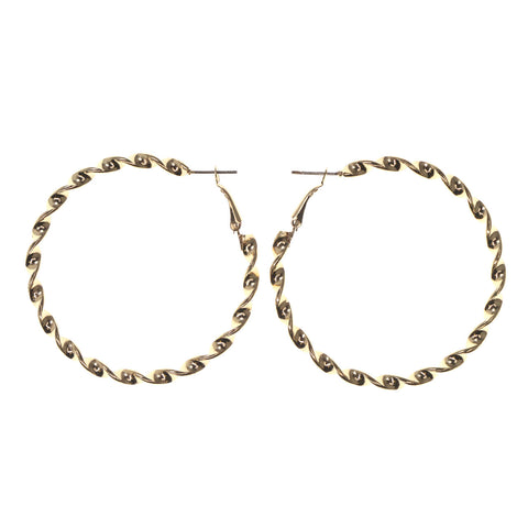 Gold-Tone Metal Hoop-Earrings #LQE2415