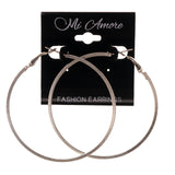 Silver-Tone Metal Hoop-Earrings #LQE2420