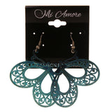 Butterfly Dangle-Earrings Blue & Silver-Tone Colored #LQE2423