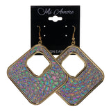 AB Finish Dangle-Earrings Silver-Tone & Multi Colored #LQE2425