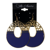 Blue & Gold-Tone Colored Metal Dangle-Earrings #LQE2426