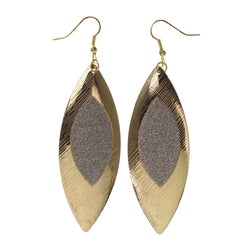 Glitter Sparkle Dangle-Earrings Gold-Tone & Silver-Tone Colored #LQE2445