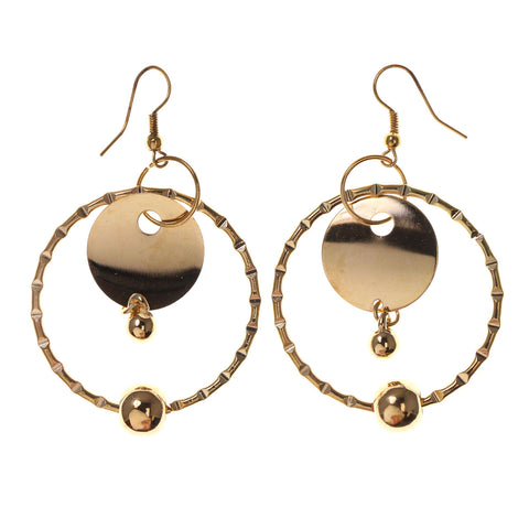 Gold-Tone Metal Dangle-Earrings #LQE2447