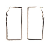 Silver-Tone Metal Hoop-Earrings #LQE2449