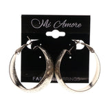 Silver-Tone Metal Hoop-Earrings #LQE2451