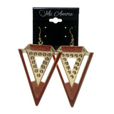 Glitter Sparkle Dangle-Earrings Orange & Gold-Tone Colored #LQE2464