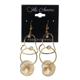 Heart Dangle-Earrings With Crystal Accents  Gold-Tone Color #LQE2465