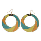 Colorful & Gold-Tone Colored Metal Dangle-Earrings #LQE2467