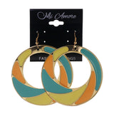 Colorful & Gold-Tone Colored Metal Dangle-Earrings #LQE2467