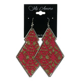 Glitter Sparkle Dangle-Earrings Pink & Gold-Tone Colored #LQE2470