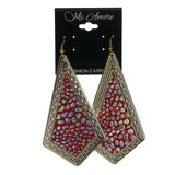 Glitter Sparkle Rainbow Dangle-Earrings Red & Multi Colored #LQE2473