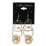 Heart Dangle-Earrings With Crystal Accents  Gold-Tone Color #LQE2481