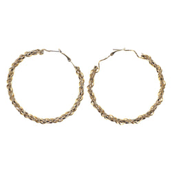 Gold-Tone Metal Hoop-Earrings #LQE2484