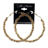 Gold-Tone Metal Hoop-Earrings #LQE2484