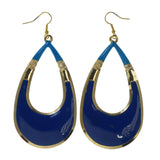 Blue & Gold-Tone Colored Metal Dangle-Earrings #LQE2504