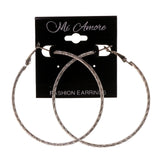Silver-Tone Metal Hoop-Earrings #LQE2516