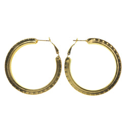 Gold-Tone Metal Hoop-Earrings #LQE2517